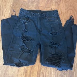 American eagle at rigid  black distressed stretch jeans